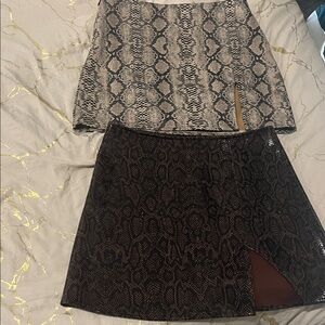 Stylish Snake Print Skirt Set